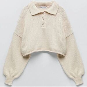 Zara Chunky Knit Cropped Sweater